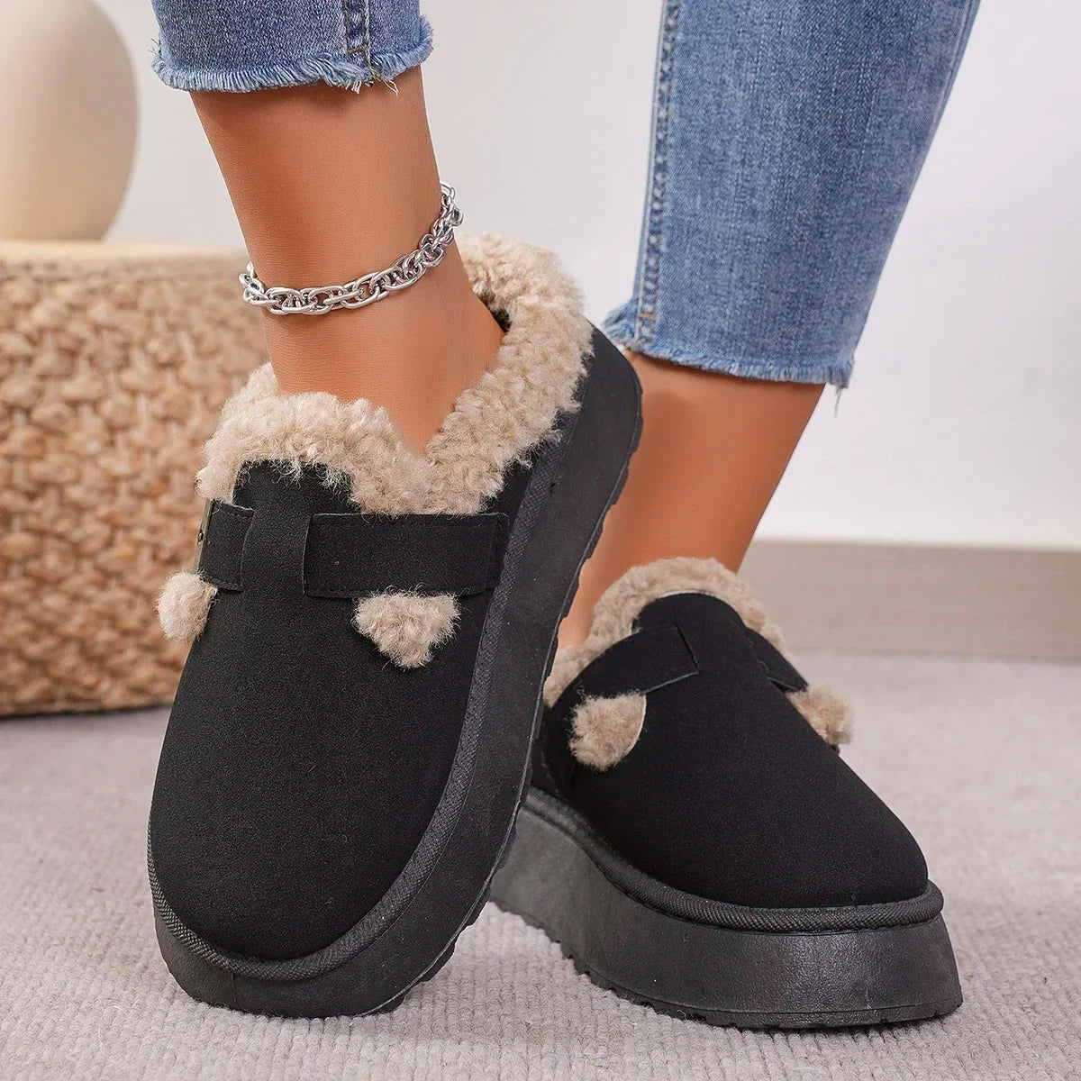 Botas de Nieve para Mujer - Invierno 2025 - Plush Cálido, Suela Antideslizante y Estilo Retro