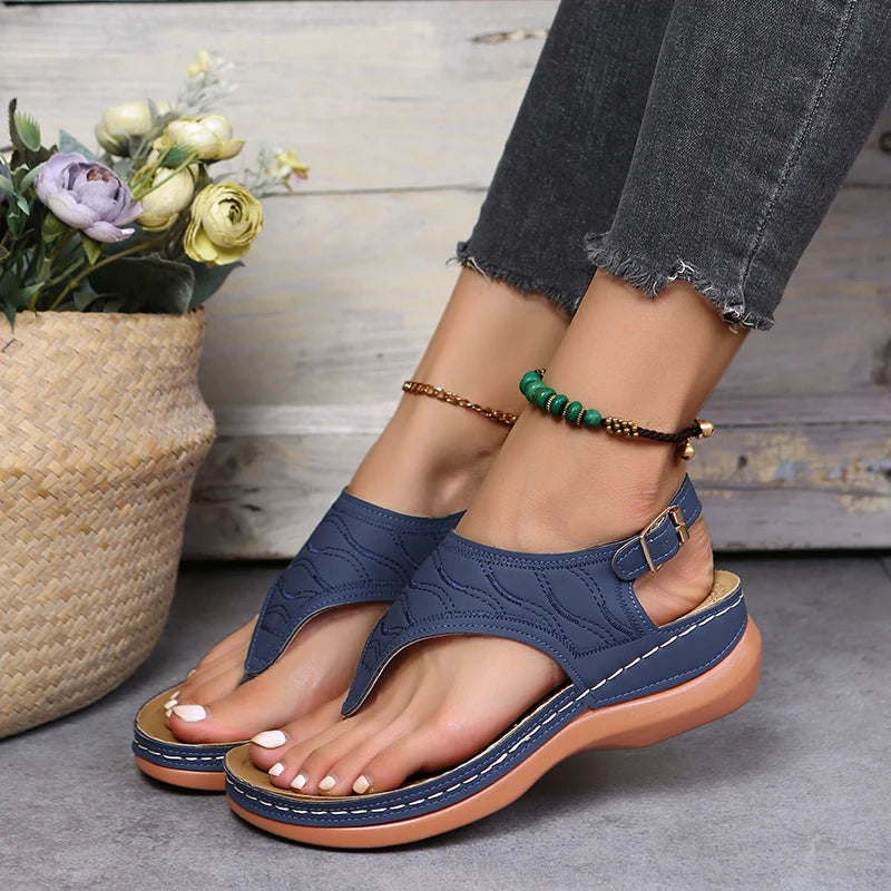 Sandalias Mujer Cuña Baja 2025 - Estilo Gladiador Ajustable | Tallas 35-43