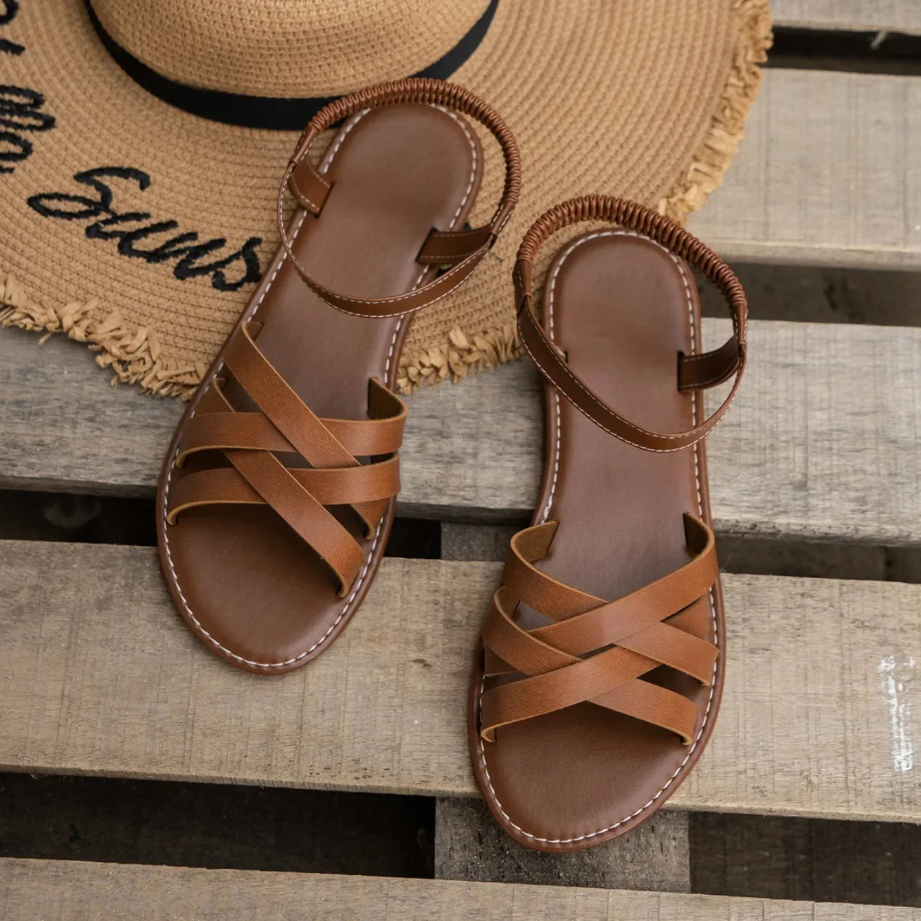 Sandalias Planas Mujer Primavera 2024 - Cómodas y Elegantes con Banda Elástica | Tallas 36-4