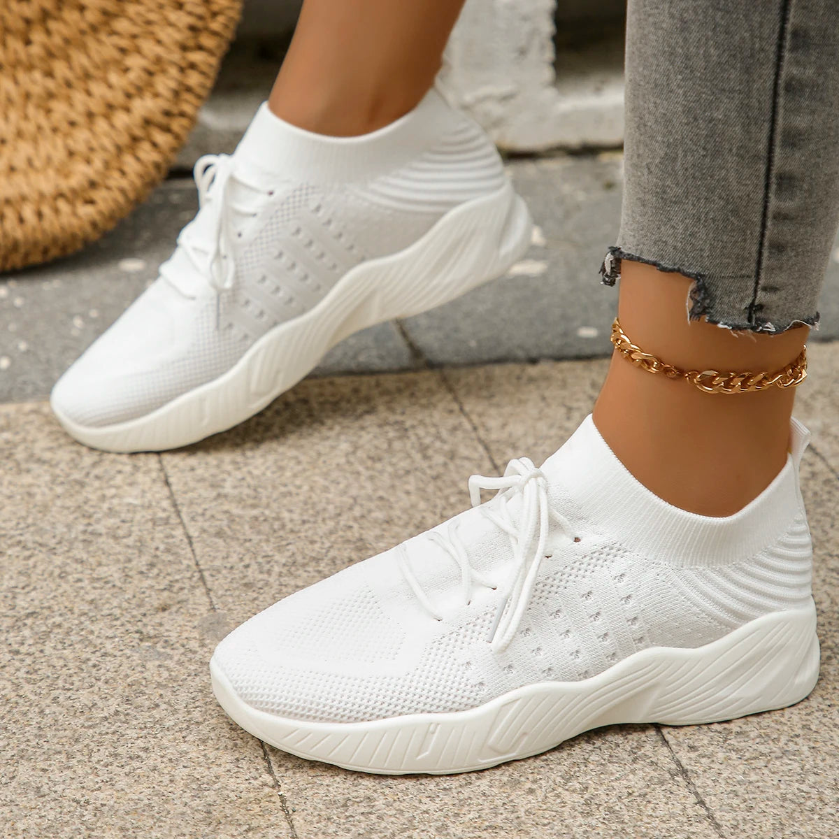 👟 Feetiva Zapatillas Tejidas para Mujer – Comodidad y Estilo Sin Cordone