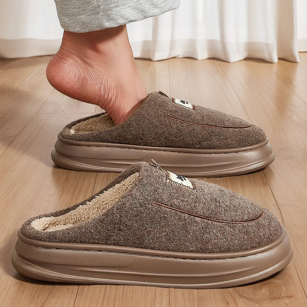 Zapatillas Plus Size para Hombre - Pantuflas Invierno con Memory Foam | Feetiva SL-2331
