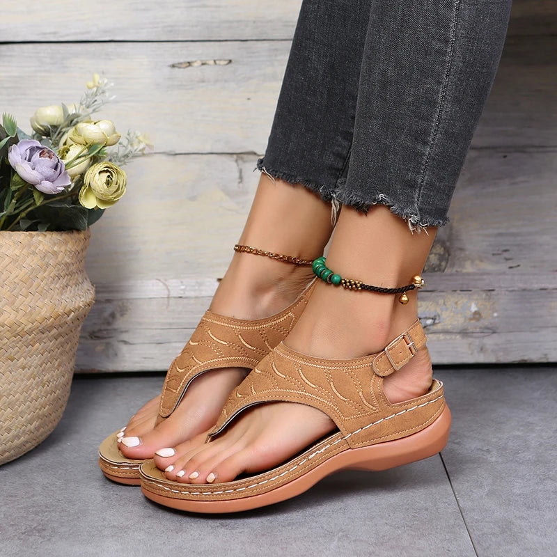 Sandalias Mujer Cuña Baja 2025 - Estilo Gladiador Ajustable | Tallas 35-43