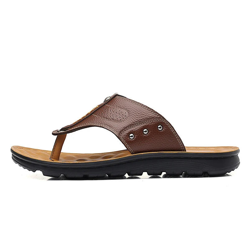 Feetiva Men's Leather Slippers (Model 2292)