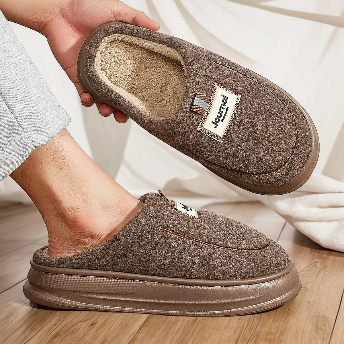 Zapatillas Plus Size para Hombre - Pantuflas Invierno con Memory Foam | Feetiva SL-2331