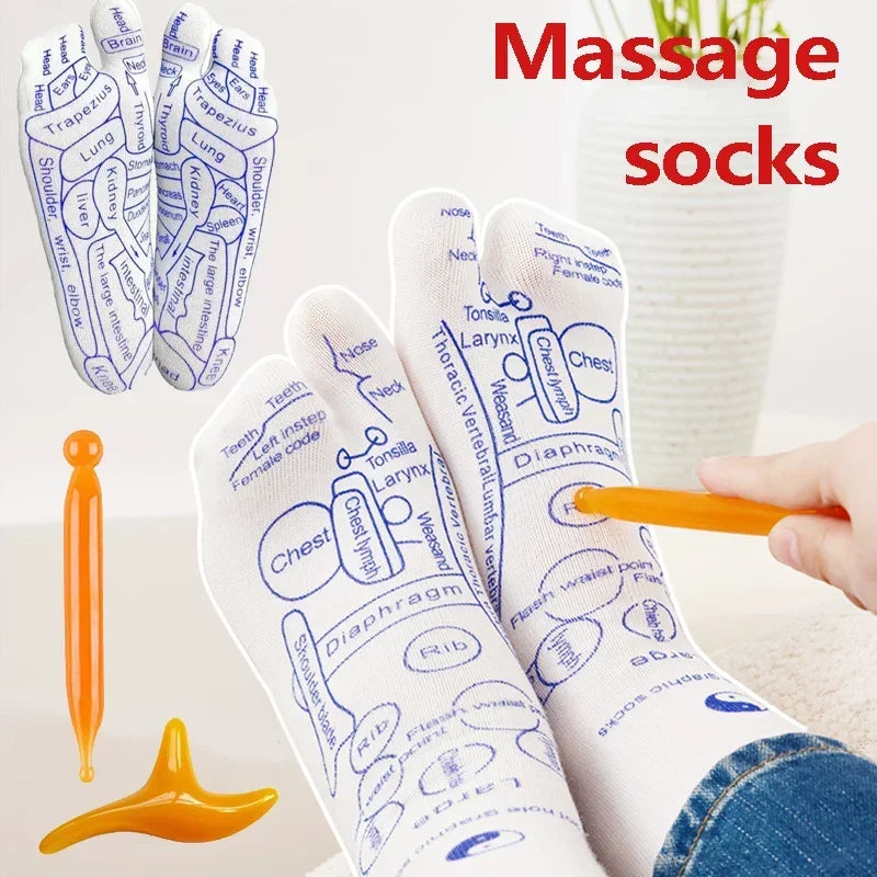 Kit Masaje Pies Byfa | Calcetines + Herramientas | Reflexología | 10 en 1