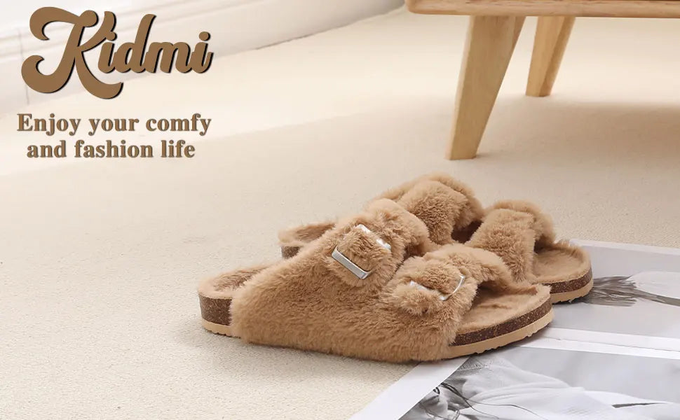 Zapatillas de Casa con Piel Sintética - Plantilla de Corcho Natural | Kidmi Feetiva