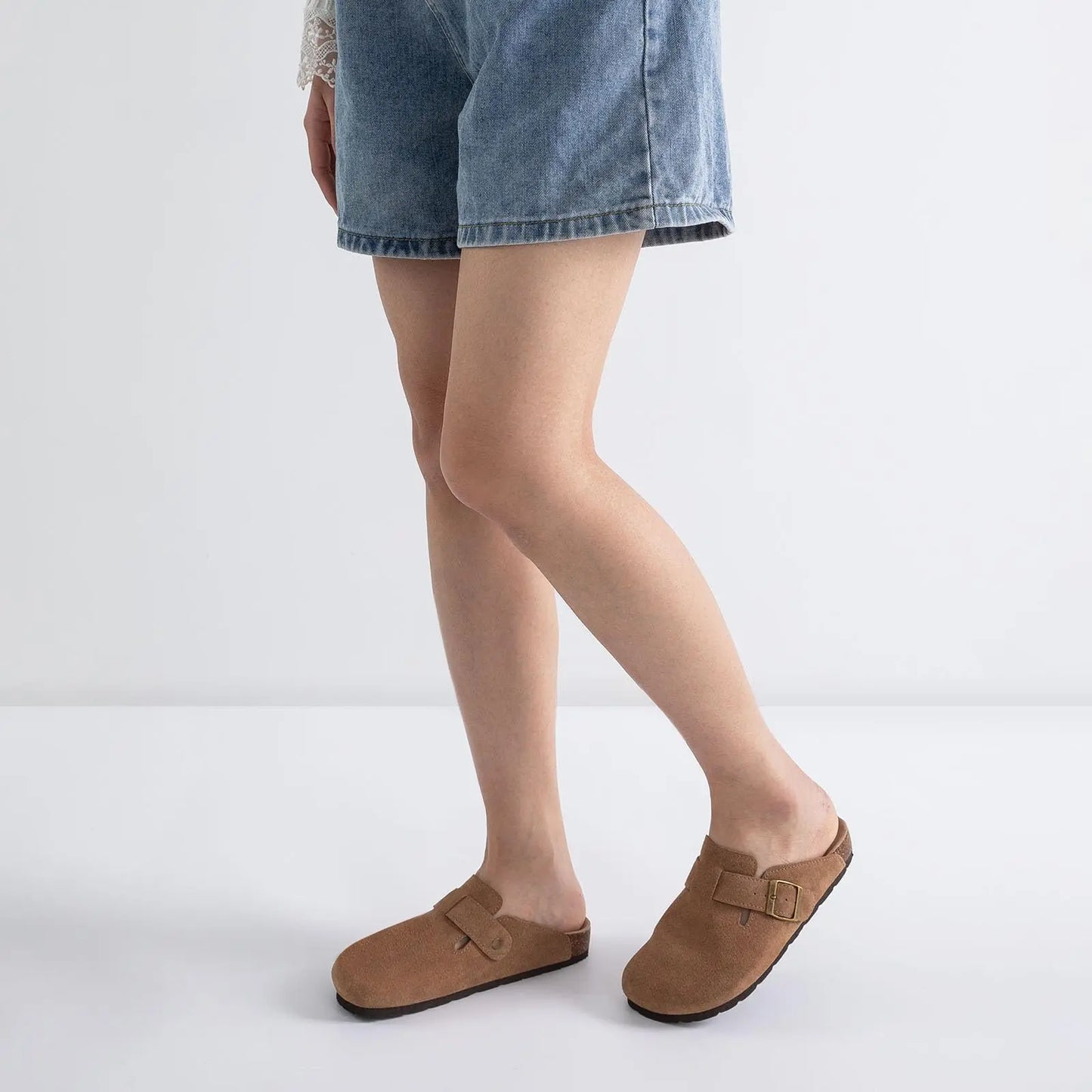 Zuecos de Piel Suave Unisex - Plantilla de Corcho con Soporte Arco - Kidmi Feetiva