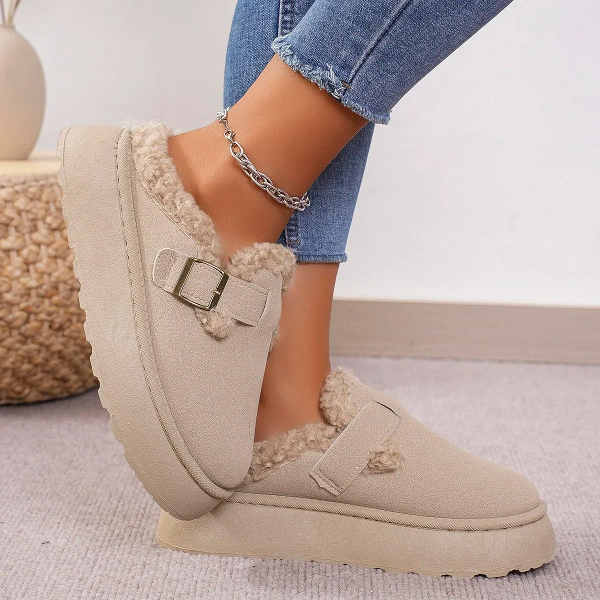 Botas de Nieve para Mujer - Invierno 2025 - Plush Cálido, Suela Antideslizante y Estilo Retro