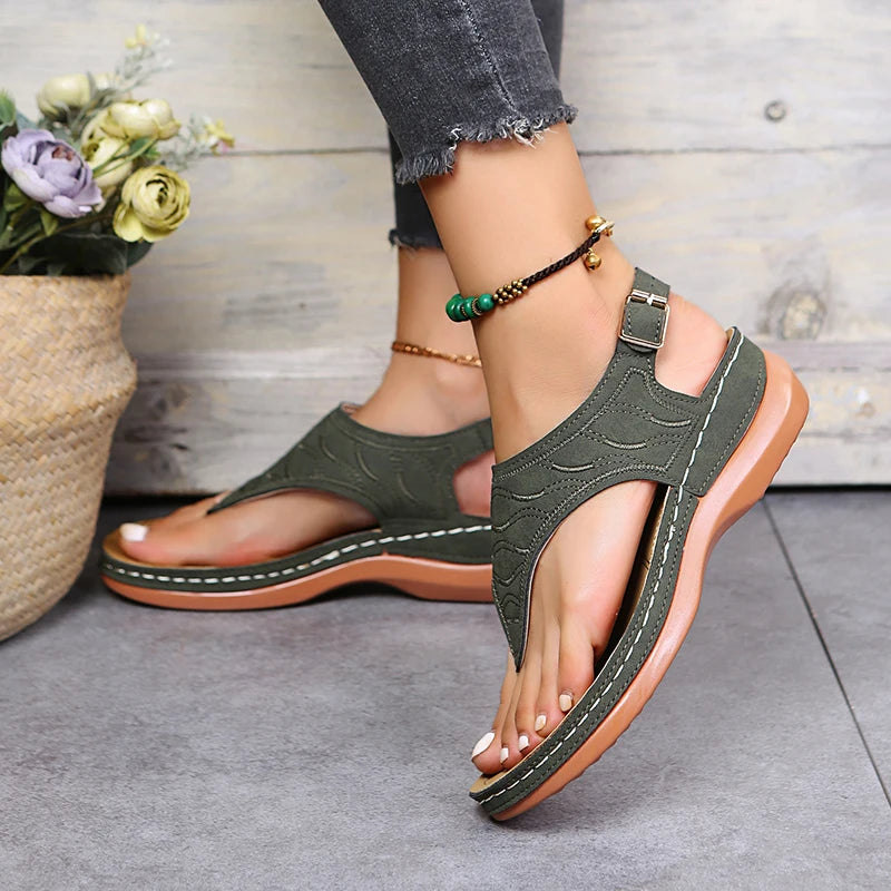 Sandalias Mujer Cuña Baja 2025 - Estilo Gladiador Ajustable | Tallas 35-43