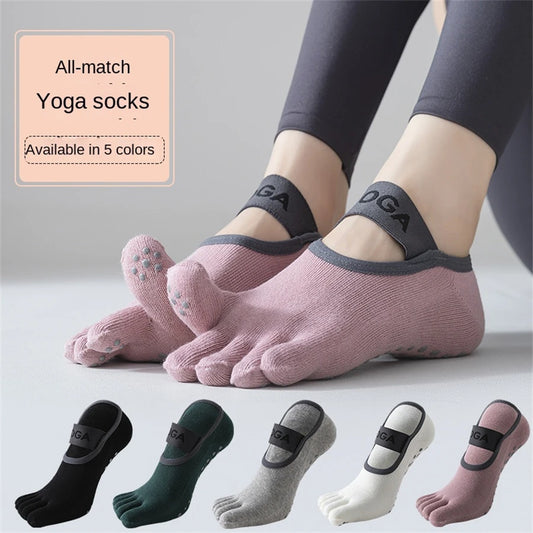 Calcetines Yoga 5 Dedos Mujer - Antideslizantes para Pilates y Fitness | Feetiva