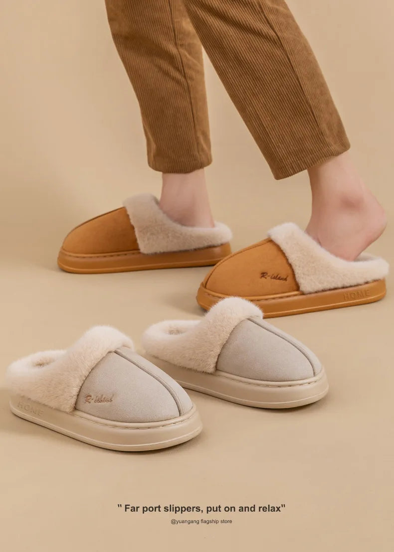 Pantuflas de Invierno para Hombre - Forro de Algodón y Suela Gruesa Antideslizante | Feetiva"