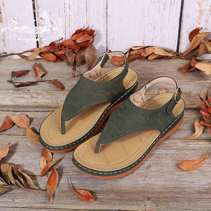 Sandalias Mujer Cuña Baja 2025 - Estilo Gladiador Ajustable | Tallas 35-43