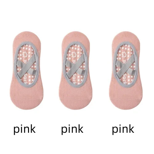 Pack 3 Pares - Calcetines Yoga con Suela Antideslizante | Pilates/Ballet |