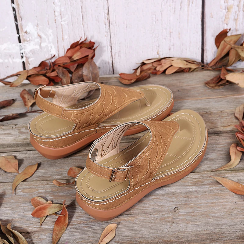 Sandalias Mujer Cuña Baja 2025 - Estilo Gladiador Ajustable | Tallas 35-43