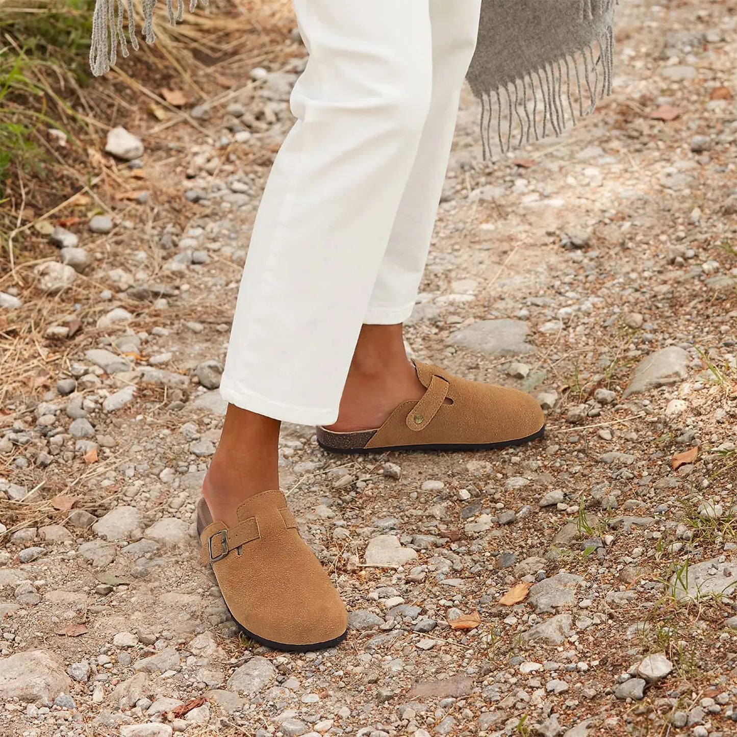 Zuecos de Piel Suave Unisex - Plantilla de Corcho con Soporte Arco - Kidmi Feetiva
