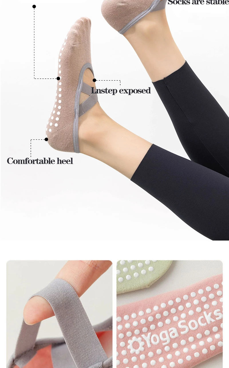 Pack 3 Pares - Calcetines Yoga con Suela Antideslizante | Pilates/Ballet |