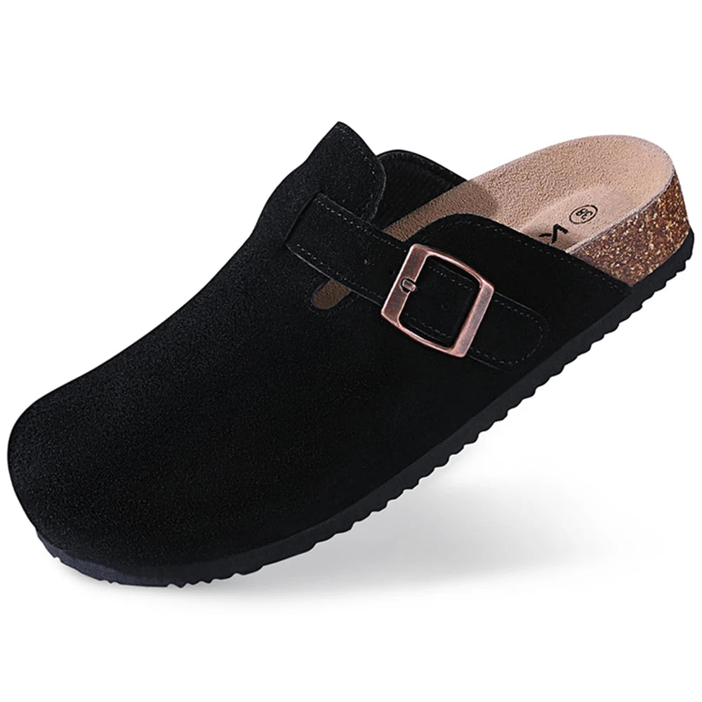 Zuecos de Piel Suave Unisex - Plantilla de Corcho con Soporte Arco - Kidmi Feetiva