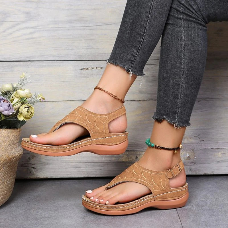 Sandalias Mujer Cuña Baja 2025 - Estilo Gladiador Ajustable | Tallas 35-43