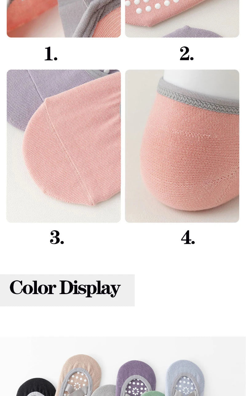 Pack 3 Pares - Calcetines Yoga con Suela Antideslizante | Pilates/Ballet |