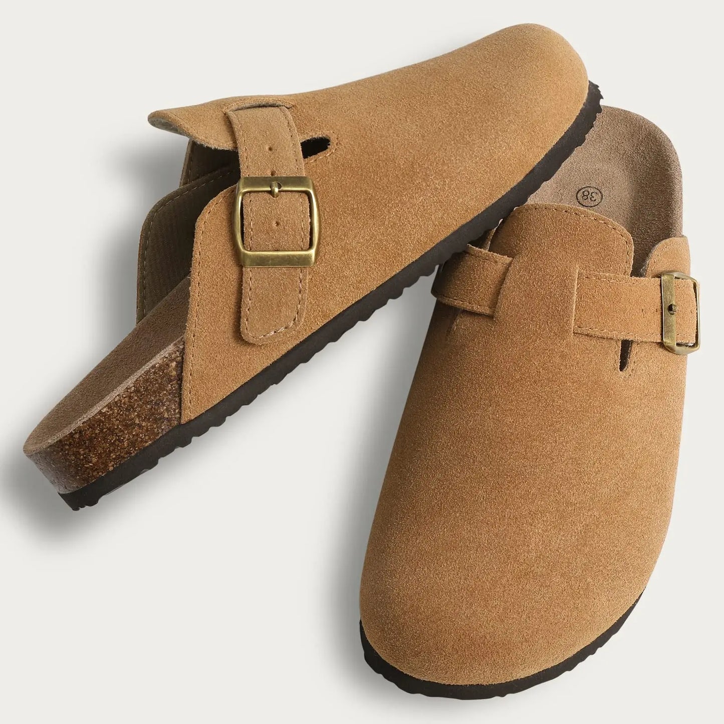 Zuecos de Piel Suave Unisex - Plantilla de Corcho con Soporte Arco - Kidmi Feetiva