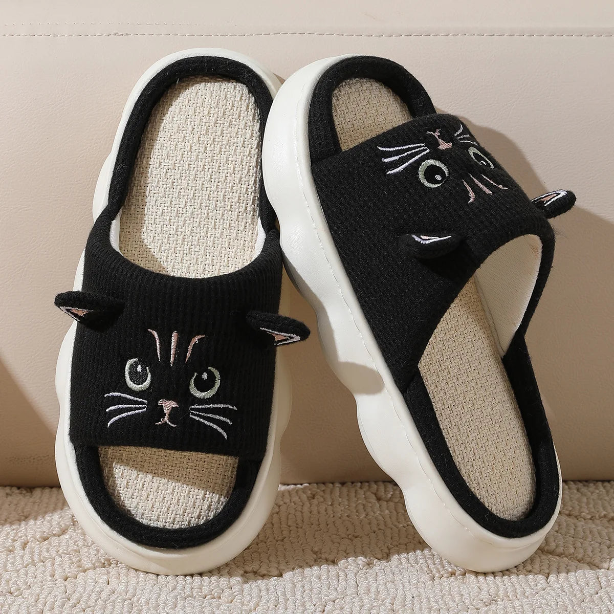 Zapatillas de Lino para Mujer 2024 | Smile Popcorn - Transpirables y Antideslizantes