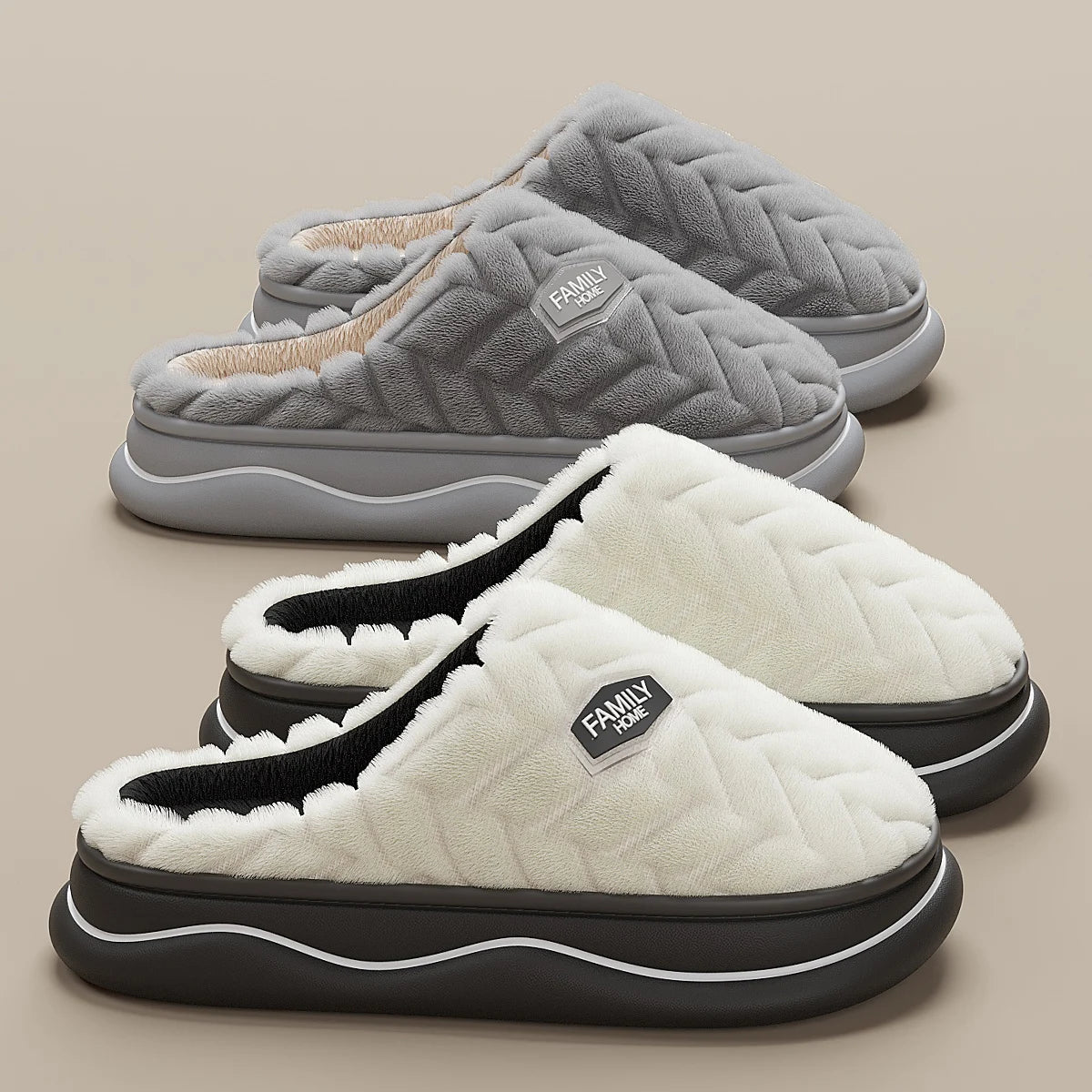 🧦 Zapatillas de Invierno Unisex | Feetiva - Cálidas y Antideslizantes (Pack Pareja - Tallas 36-44 - Estilo Básico con Toque Divertido)