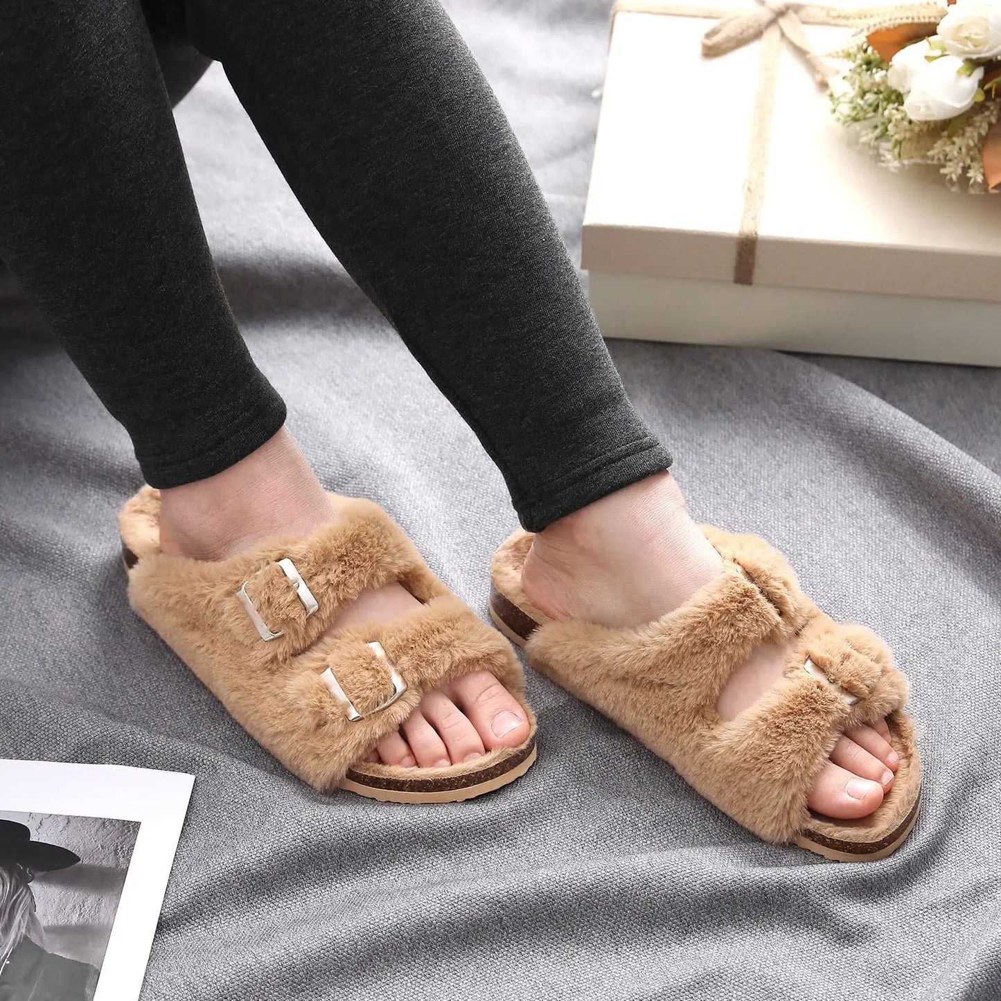 Zapatillas de Casa con Piel Sintética - Plantilla de Corcho Natural | Kidmi Feetiva