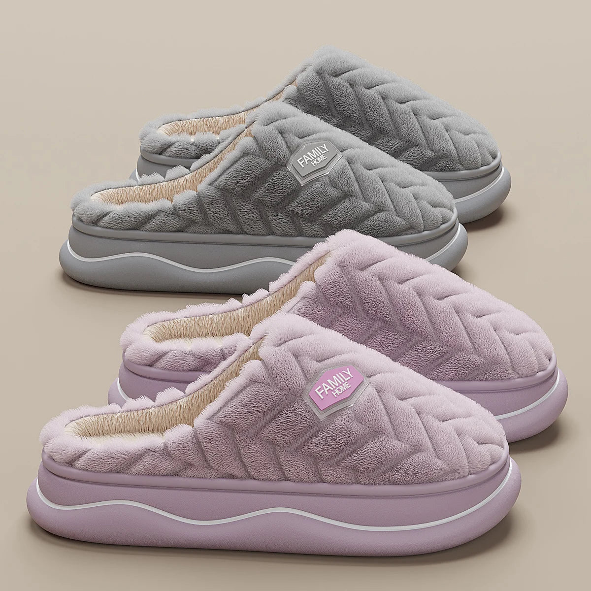 🧦 Zapatillas de Invierno Unisex | Feetiva - Cálidas y Antideslizantes (Pack Pareja - Tallas 36-44 - Estilo Básico con Toque Divertido)