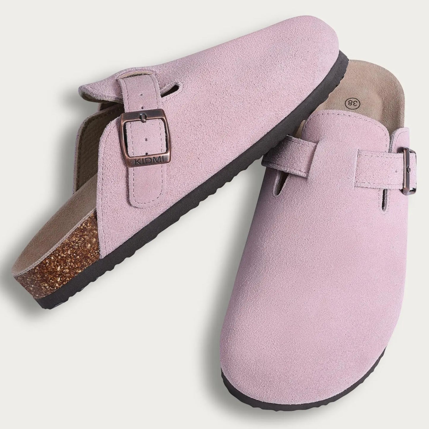 Zuecos de Piel Suave Unisex - Plantilla de Corcho con Soporte Arco - Kidmi Feetiva