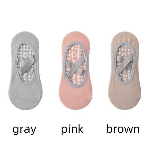 Pack 3 Pares - Calcetines Yoga con Suela Antideslizante | Pilates/Ballet |