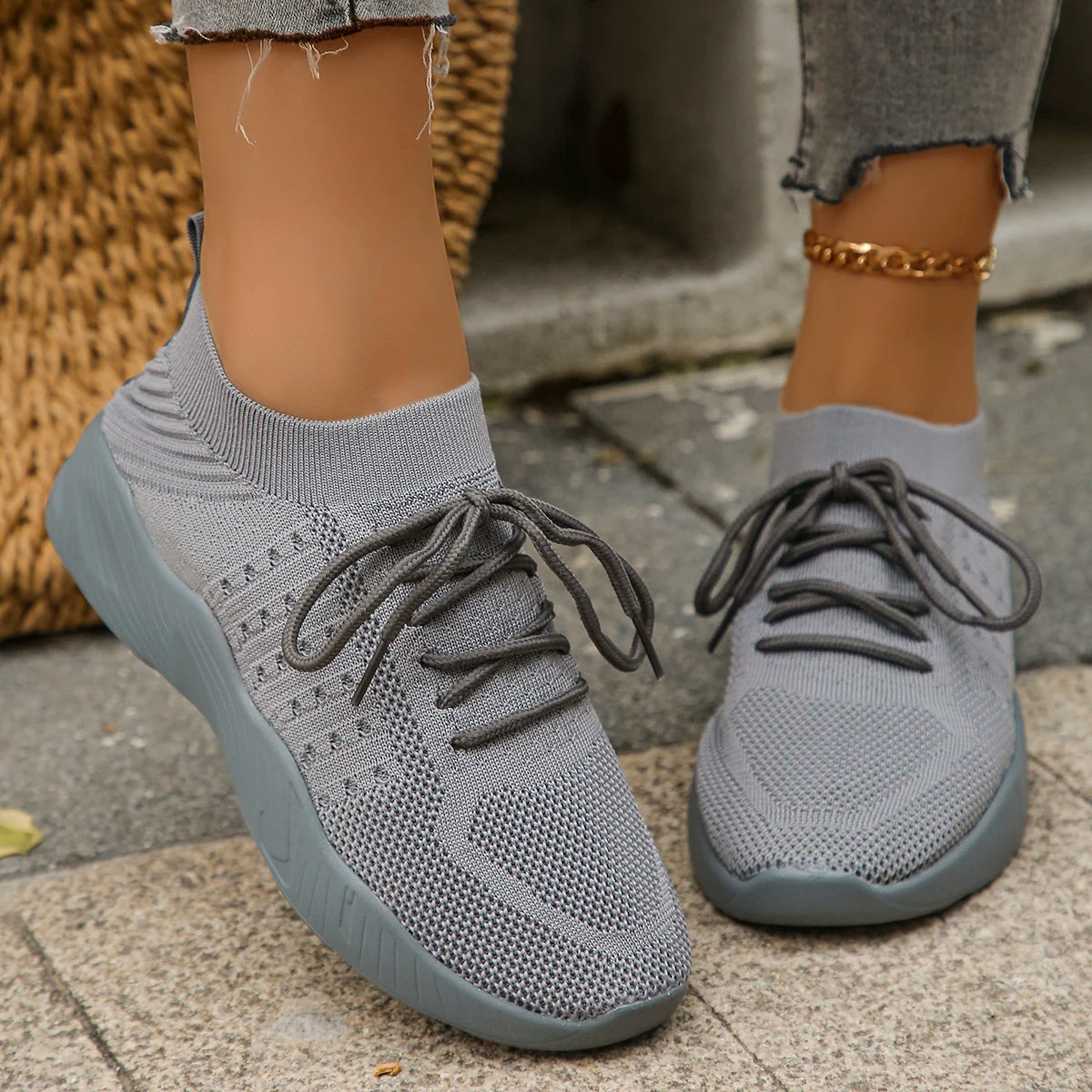 👟 Feetiva Zapatillas Tejidas para Mujer – Comodidad y Estilo Sin Cordone