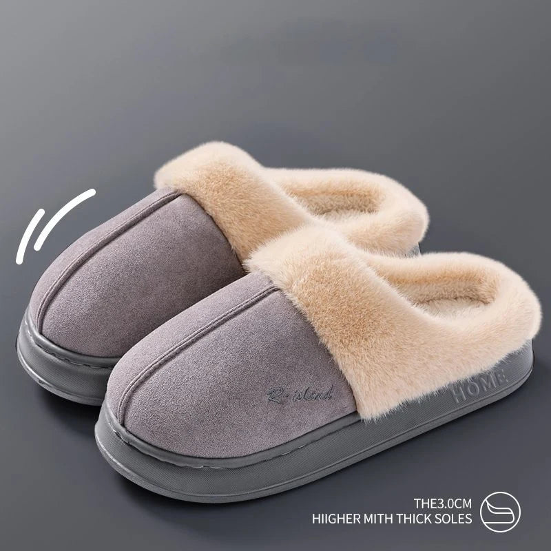 Pantuflas de Invierno para Hombre - Forro de Algodón y Suela Gruesa Antideslizante | Feetiva"