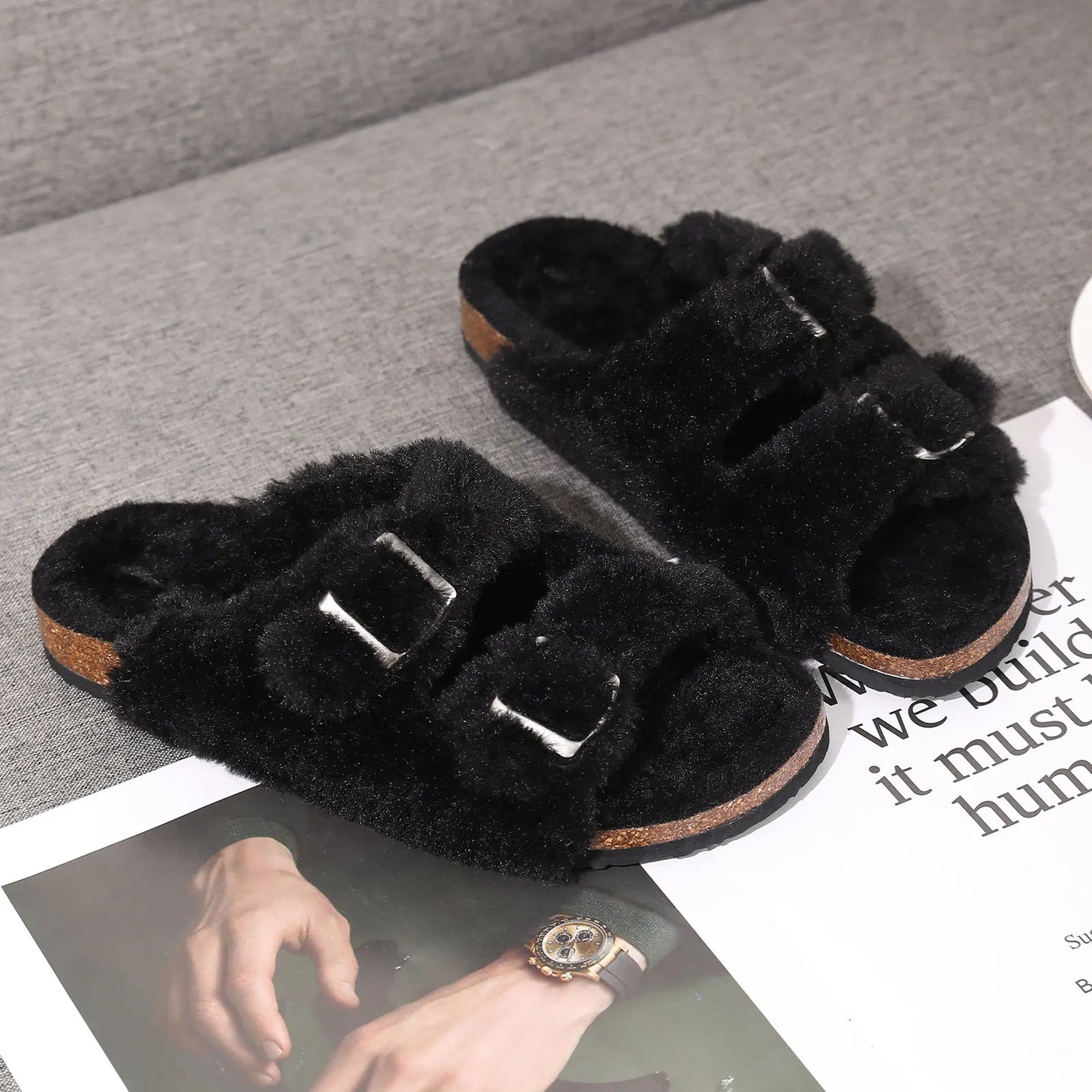 Zapatillas de Casa con Piel Sintética - Plantilla de Corcho Natural | Kidmi Feetiva