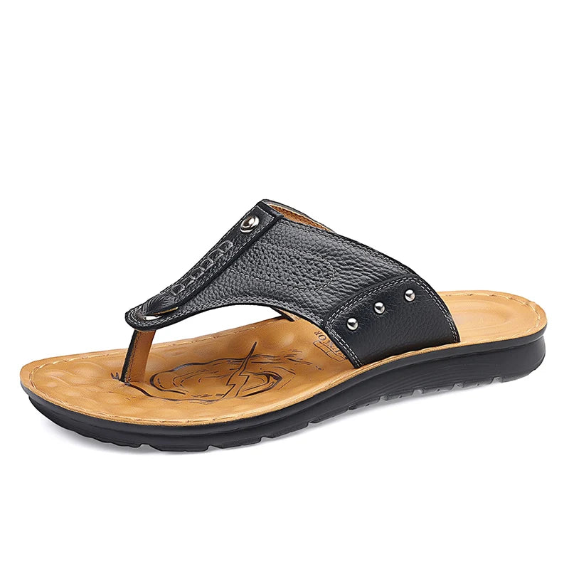 Feetiva Men's Leather Slippers (Model 2292)