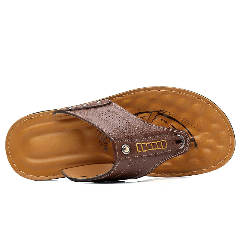 Feetiva Men's Leather Slippers (Model 2292)