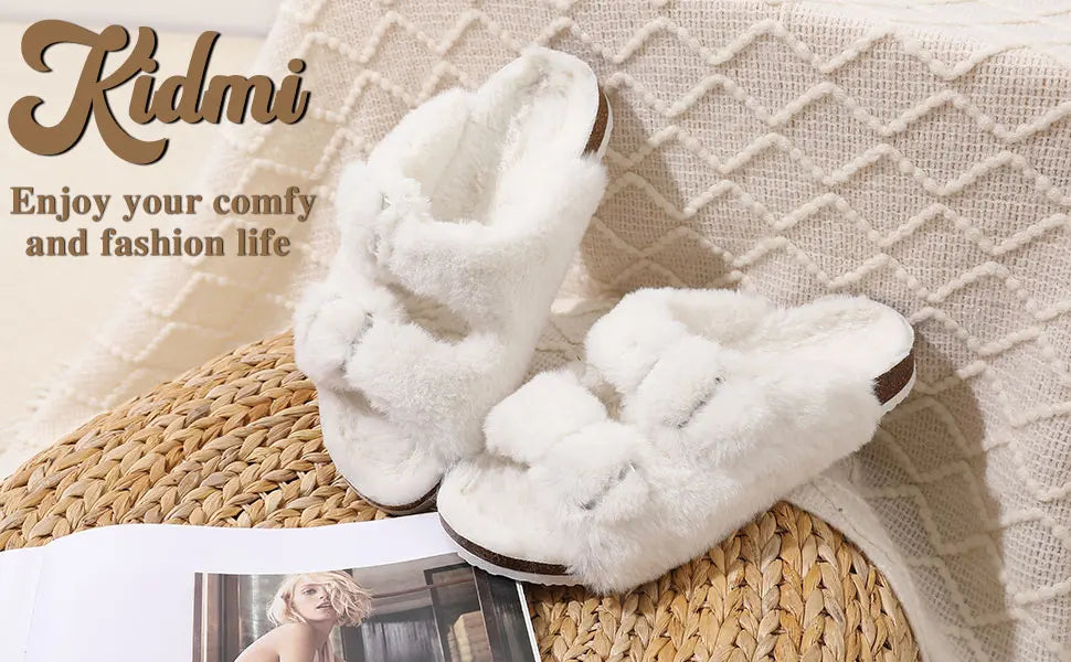 Zapatillas de Casa con Piel Sintética - Plantilla de Corcho Natural | Kidmi Feetiva