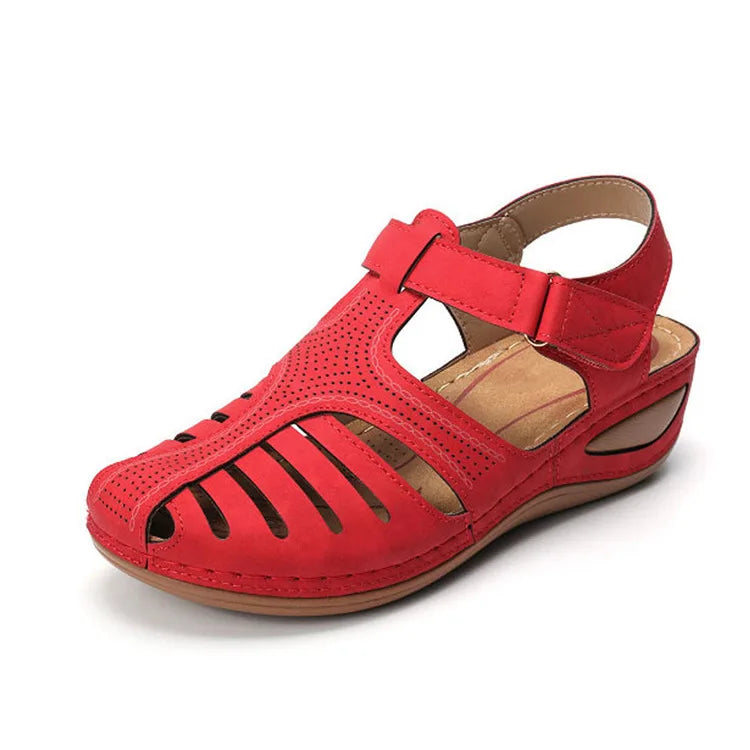 Sandalias Mujer Verano 2025 - Cuña Baja Antideslizante - Estilo Peep Toe