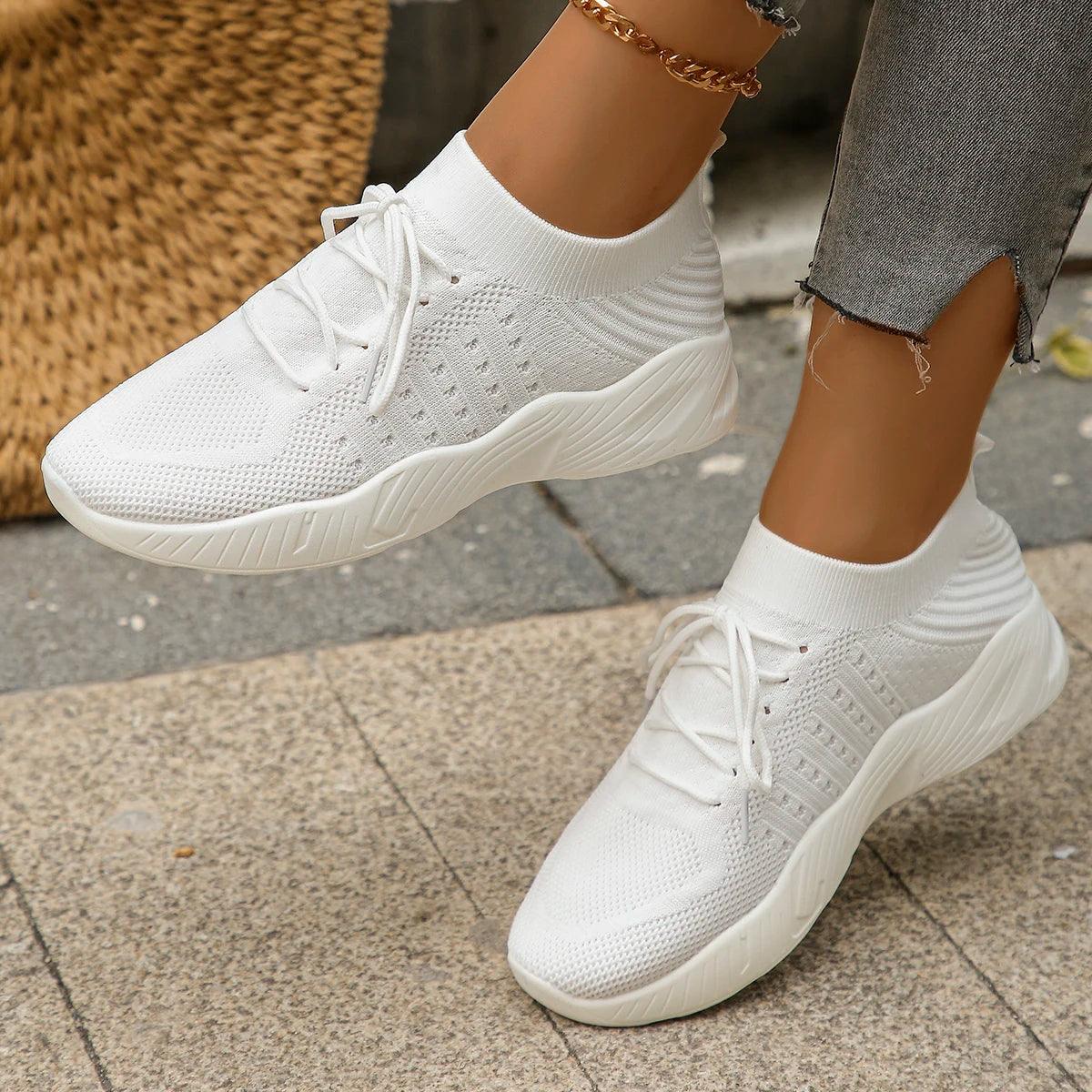 👟 Feetiva Zapatillas Tejidas para Mujer – Comodidad y Estilo Sin Cordone