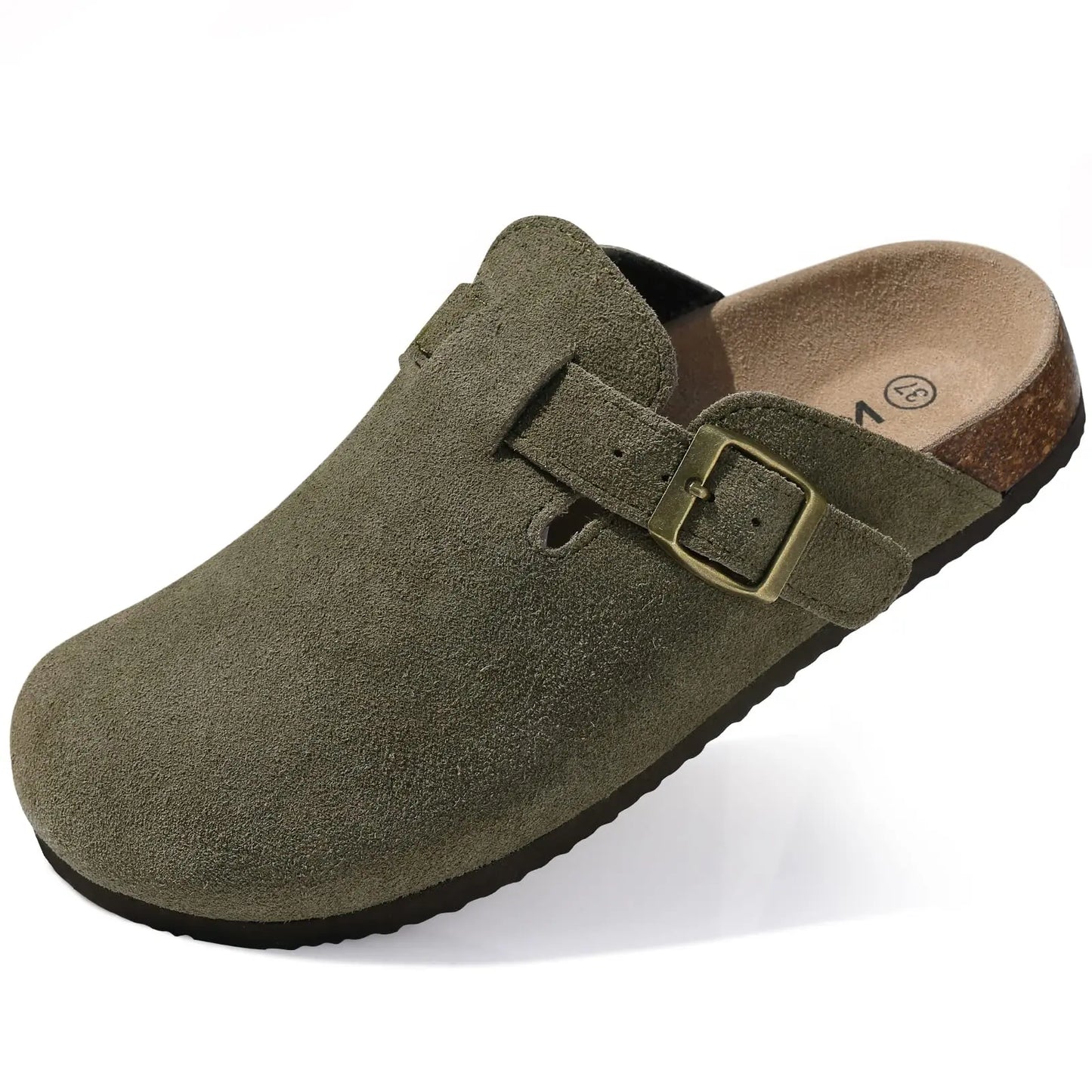 Zuecos de Piel Suave Unisex - Plantilla de Corcho con Soporte Arco - Kidmi Feetiva