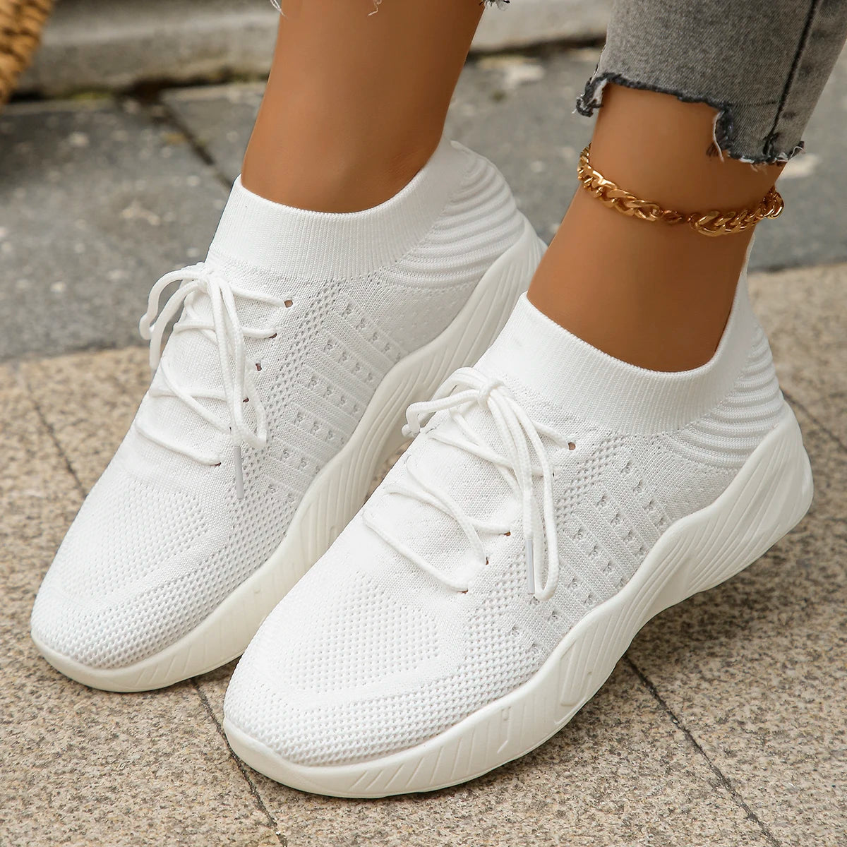 👟 Feetiva Zapatillas Tejidas para Mujer – Comodidad y Estilo Sin Cordone
