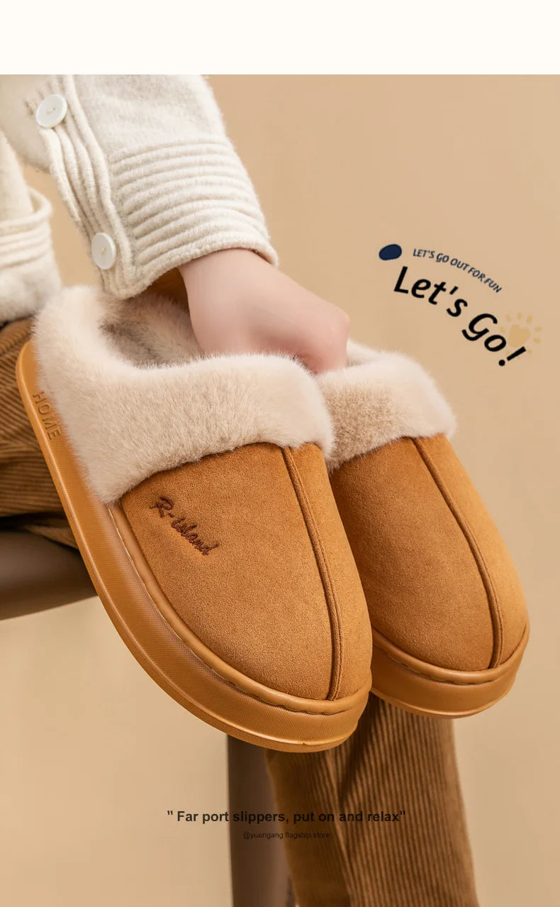 Pantuflas de Invierno para Hombre - Forro de Algodón y Suela Gruesa Antideslizante | Feetiva"