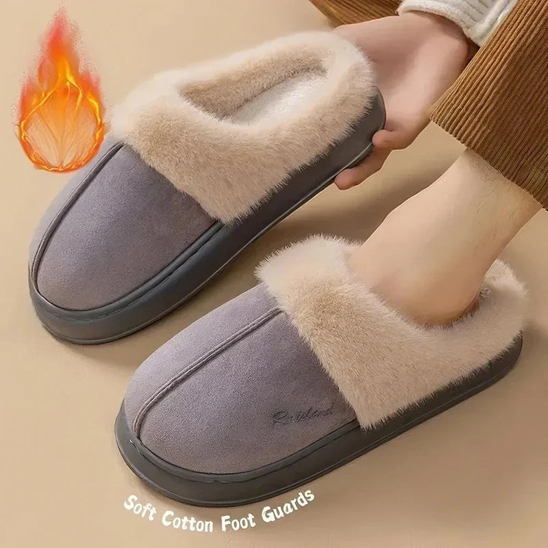 Pantuflas de Invierno para Hombre - Forro de Algodón y Suela Gruesa Antideslizante | Feetiva"