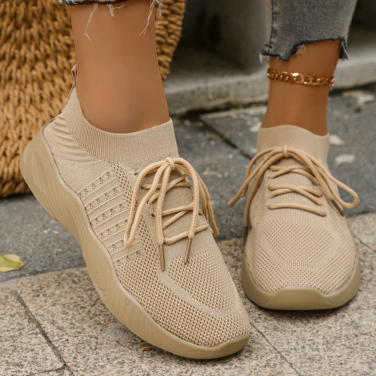 👟 Feetiva Zapatillas Tejidas para Mujer – Comodidad y Estilo Sin Cordone