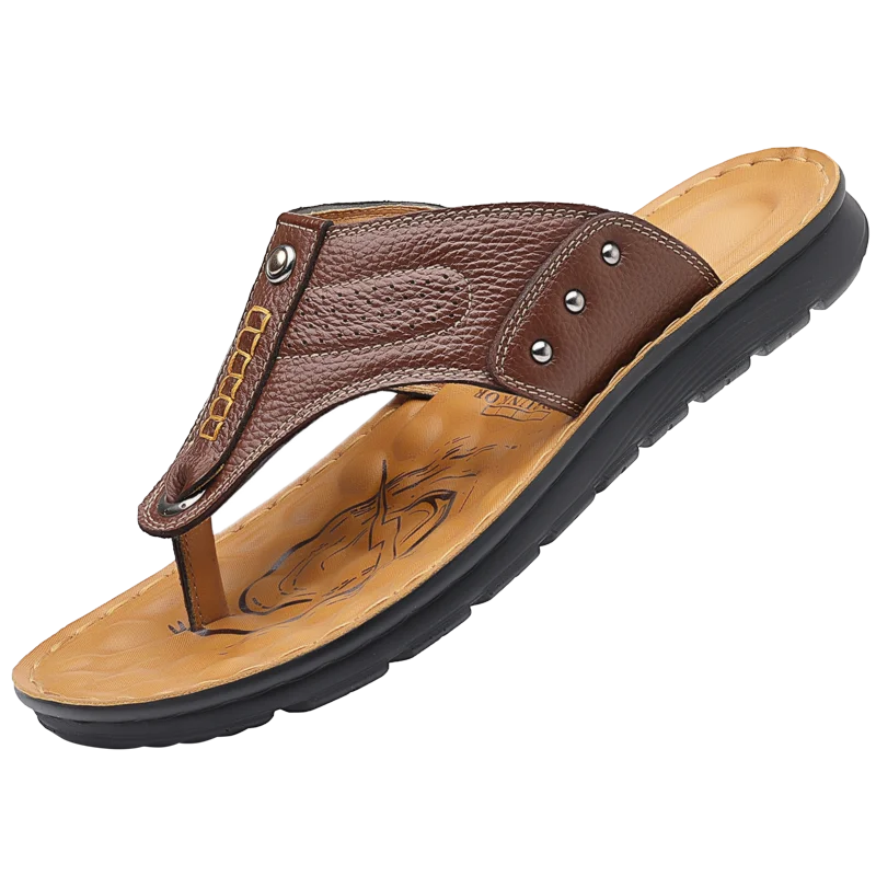 Feetiva Men's Leather Slippers (Model 2292)