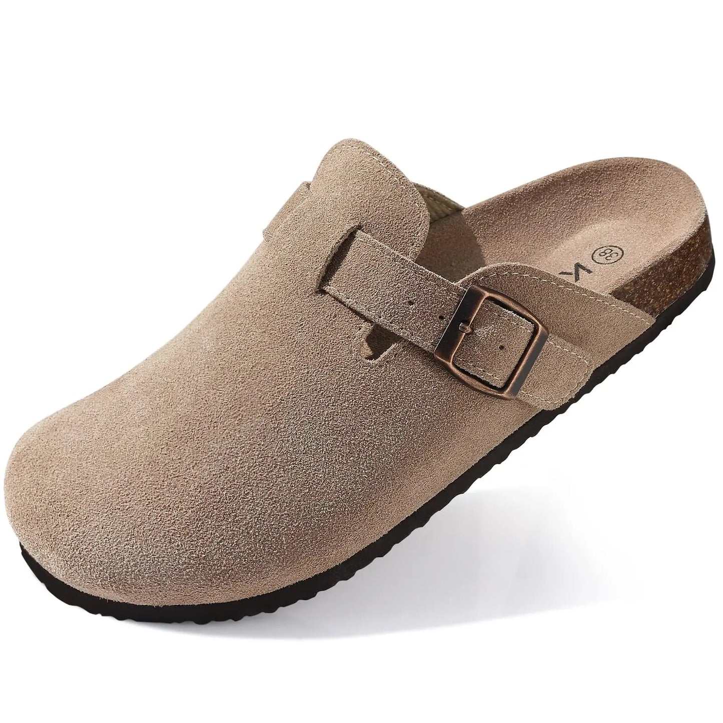 Zuecos de Piel Suave Unisex - Plantilla de Corcho con Soporte Arco - Kidmi Feetiva