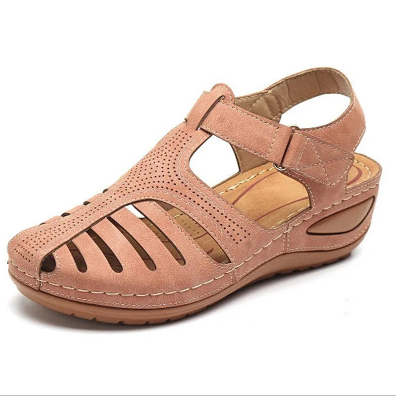 Sandalias Mujer Verano 2025 - Cuña Baja Antideslizante - Estilo Peep Toe