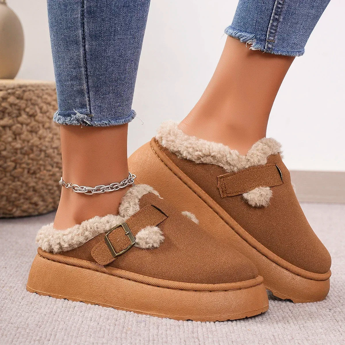 Botas de Nieve para Mujer - Invierno 2025 - Plush Cálido, Suela Antideslizante y Estilo Retro