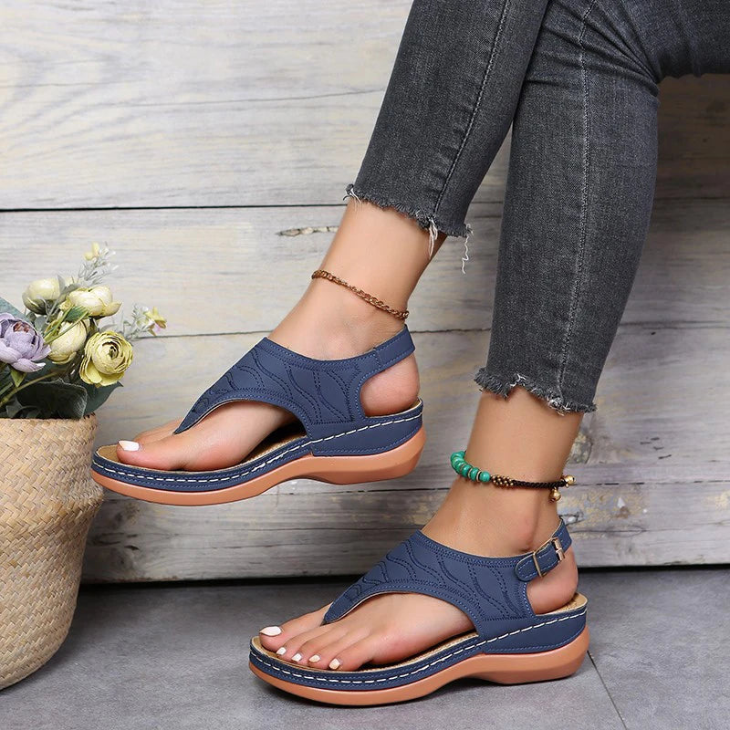 Sandalias Mujer Cuña Baja 2025 - Estilo Gladiador Ajustable | Tallas 35-43