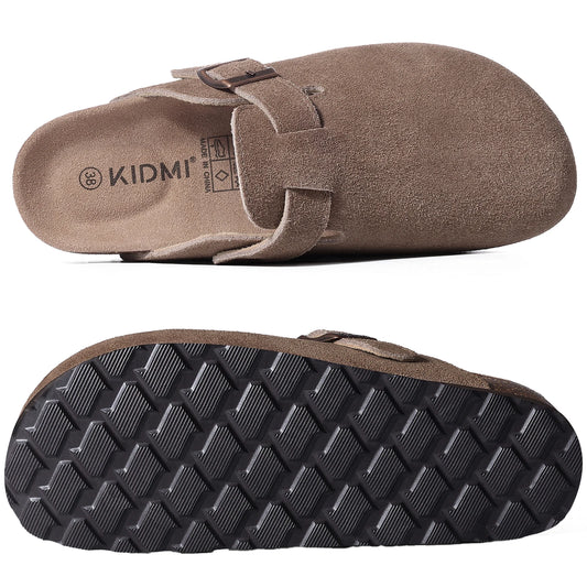 Zuecos de Piel Suave Unisex - Plantilla de Corcho con Soporte Arco - Kidmi Feetiva
