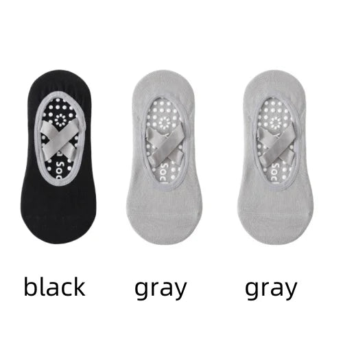 Pack 3 Pares - Calcetines Yoga con Suela Antideslizante | Pilates/Ballet |